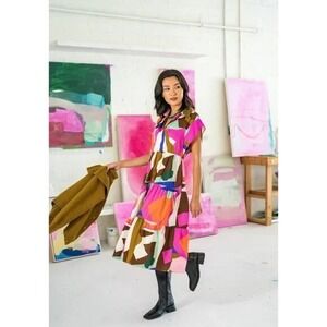 Crosby by Mollie Burch Women's Dress Small "Watson" Shape Shifter Vibrant Preppy